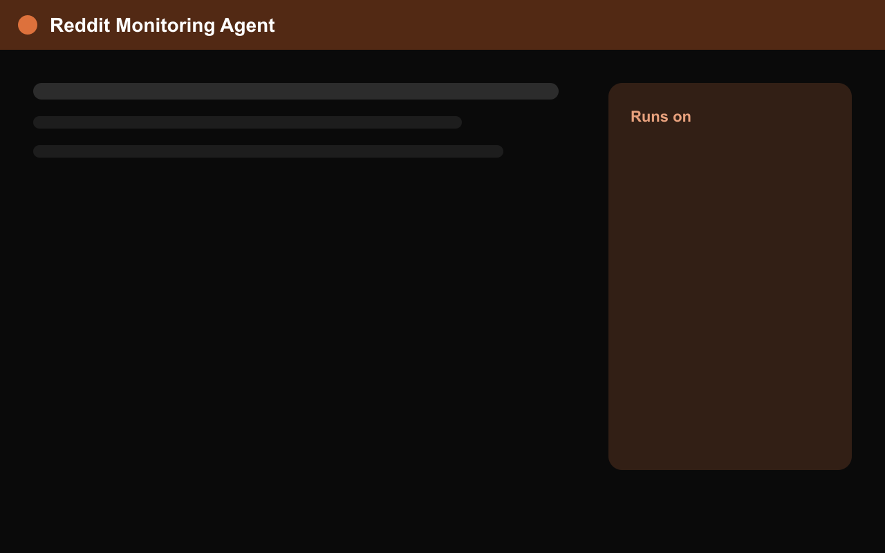 Reddit Monitoring Agent screenshot 1