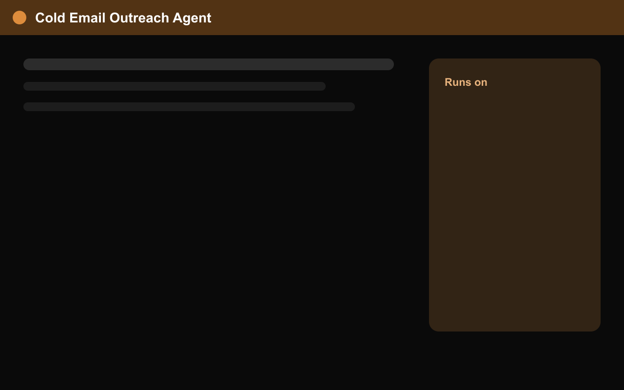 Cold Email Outreach Agent screenshot 1