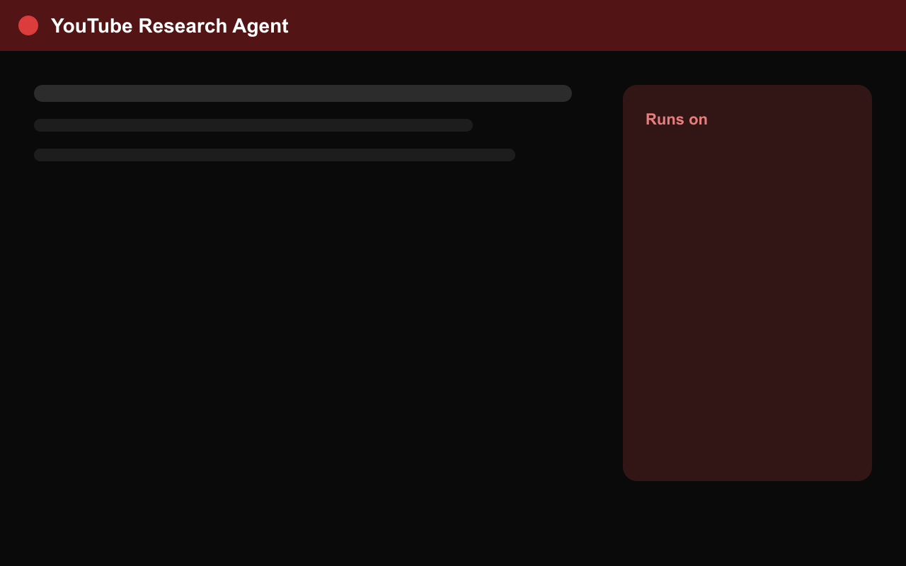 YouTube Research Agent screenshot 1
