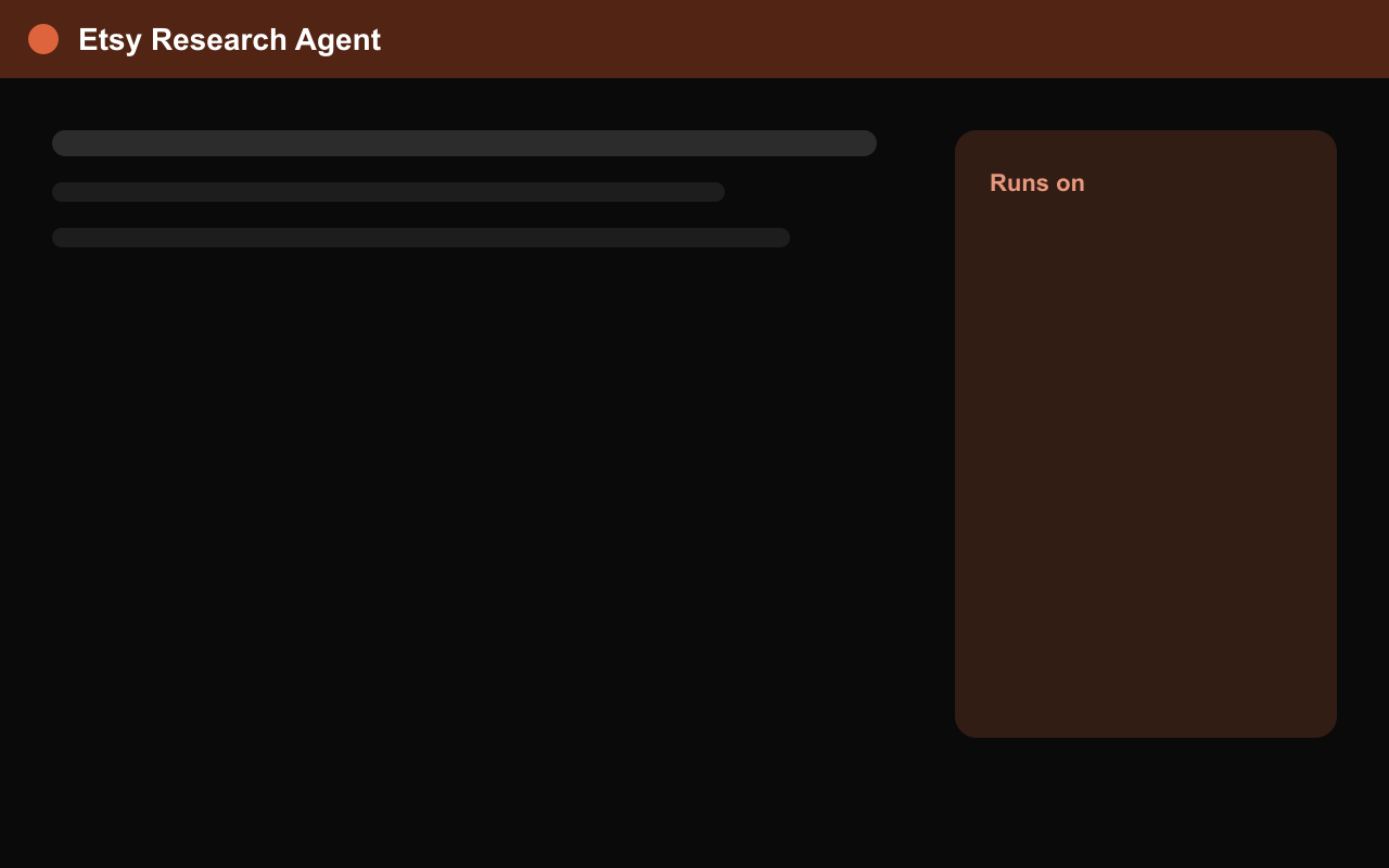 Etsy Research Agent screenshot 1