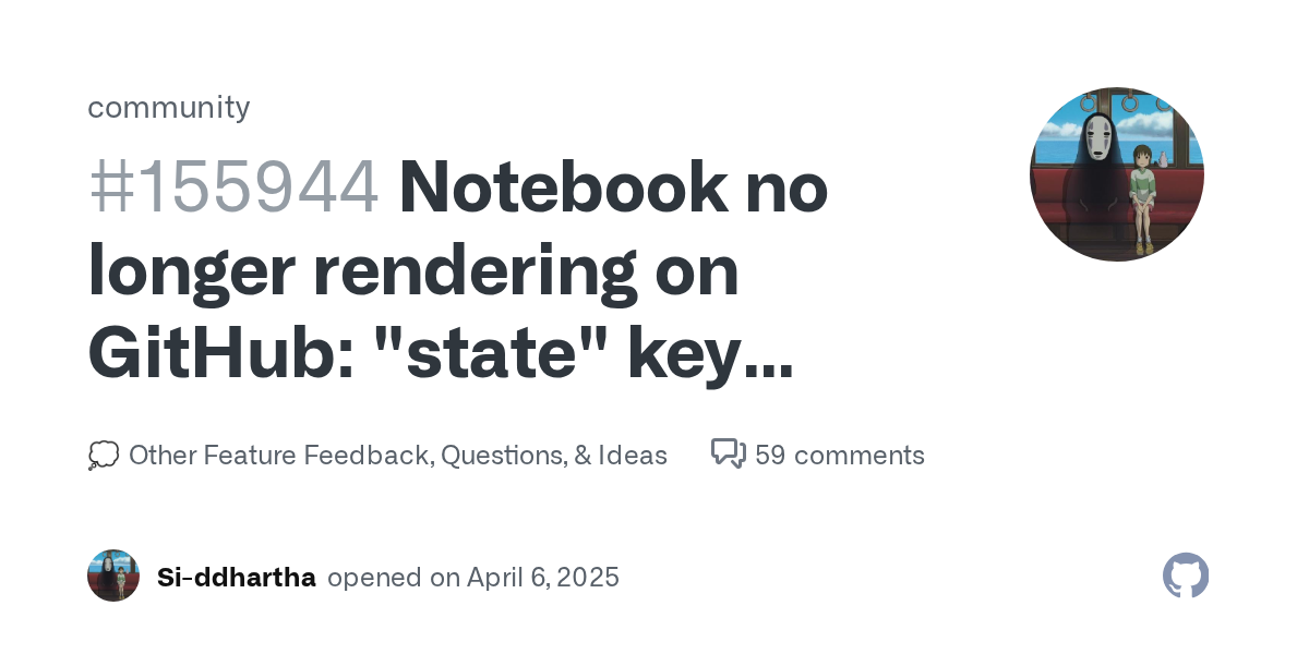 Fix Jupyter Notebook Rendering Error: 'state' key missing from 'metadata.widgets'