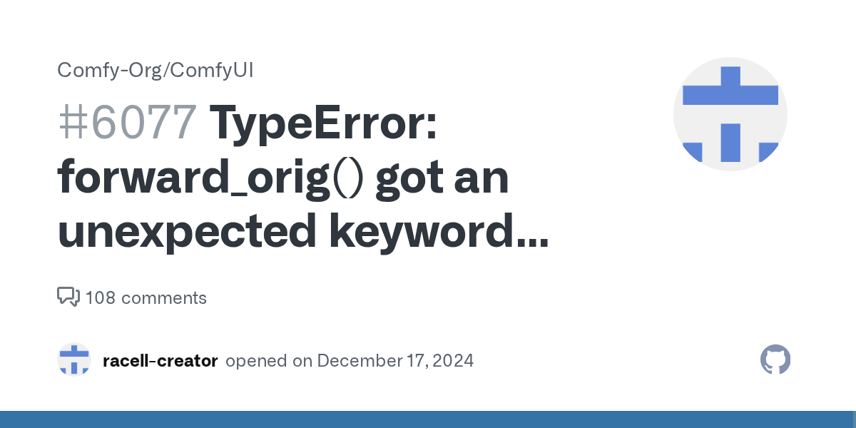Fix TypeError: forward_orig() got an unexpected keyword argument 'attn_mask' in ComfyUI