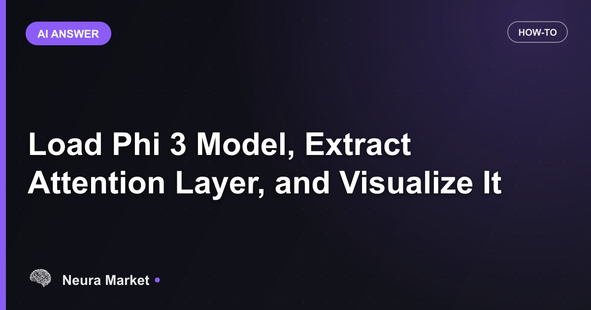 Load Phi 3 Model, Extract Attention Layer, and Visualize It