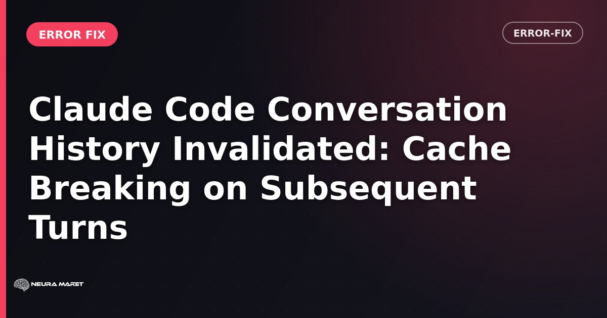 Claude Code Conversation History Invalidated: Cache Breaking on Subsequent Turns
