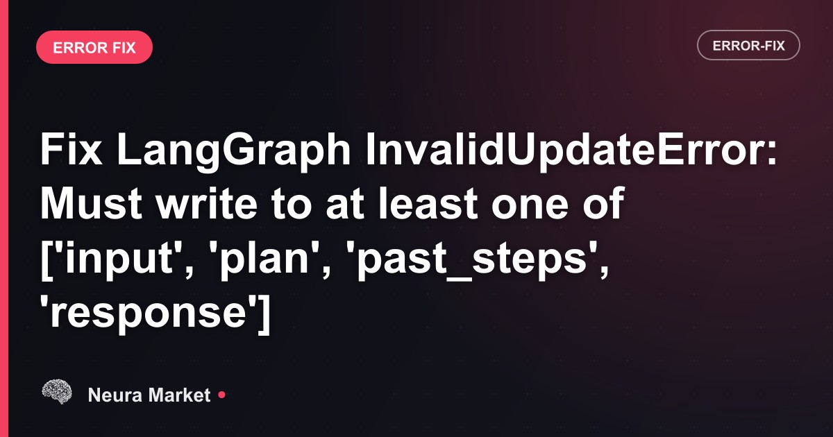 Fix LangGraph InvalidUpdateError: Must write to at least one of ['input', 'plan', 'past_steps', 'response']