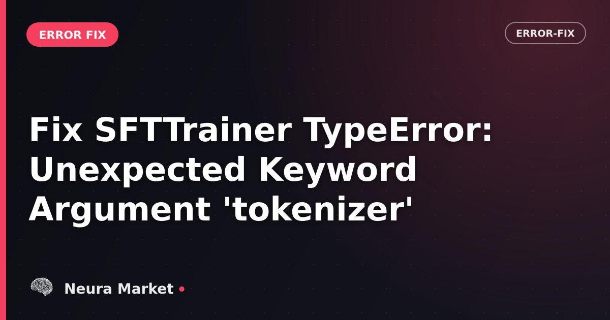 Fix SFTTrainer TypeError: Unexpected Keyword Argument 'tokenizer'