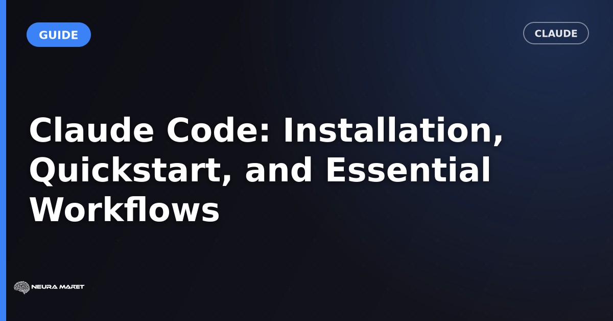 Claude Code: Installation, Quickstart, and Essential Workflows