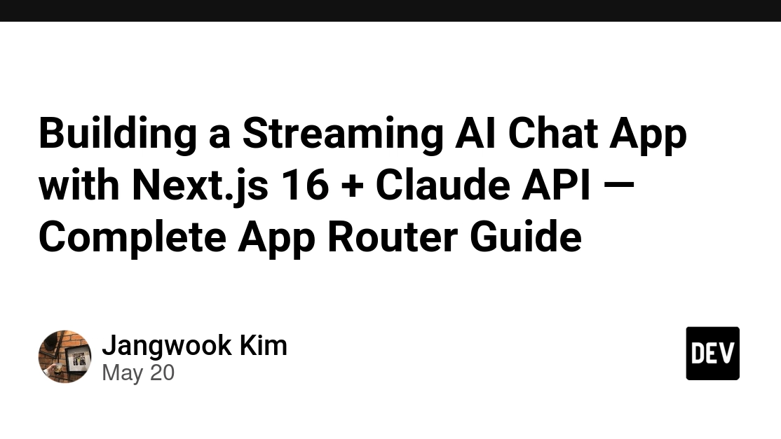 Build a Streaming AI Chat App with Next.js and the Claude API