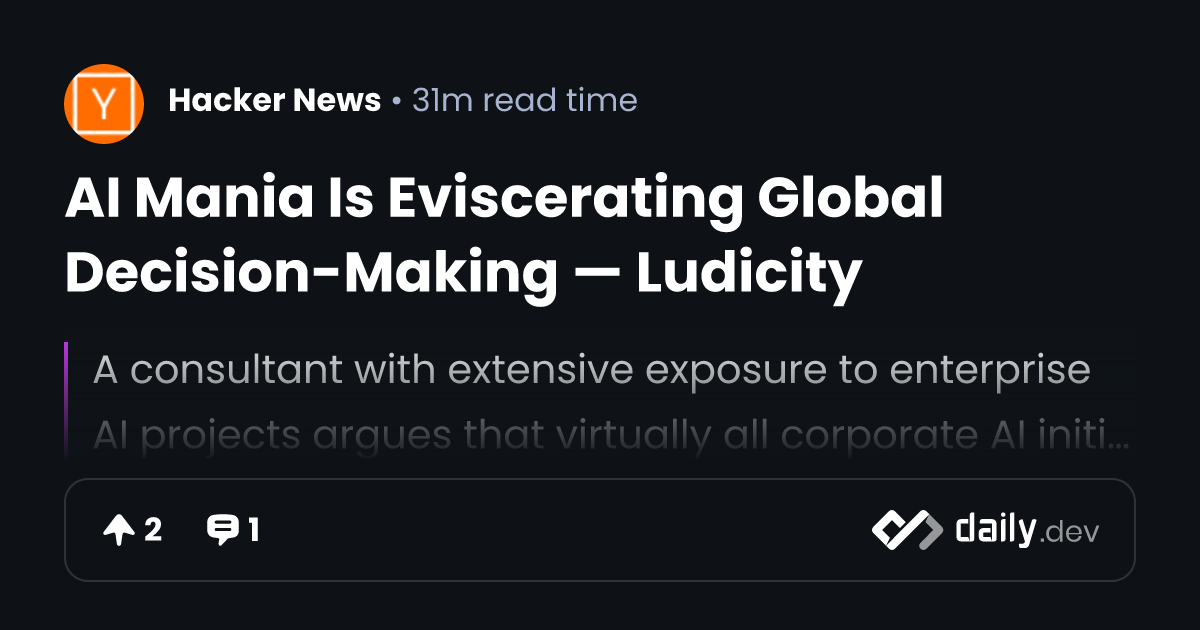 AI Mania Is Eviscerating Global Decision-Making