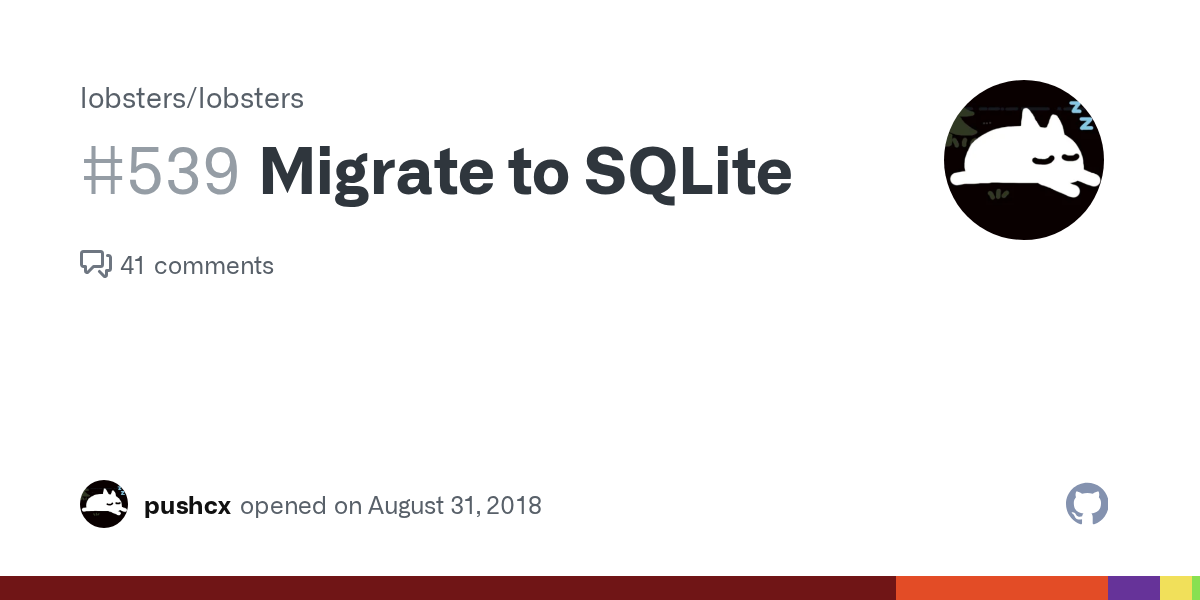 Lobste.rs Migrates to SQLite, Drops MariaDB After Years of Planning