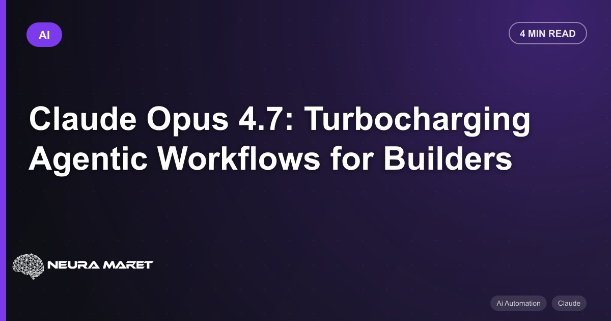 Claude Opus 4.7: Turbocharging Agentic Workflows for Builders