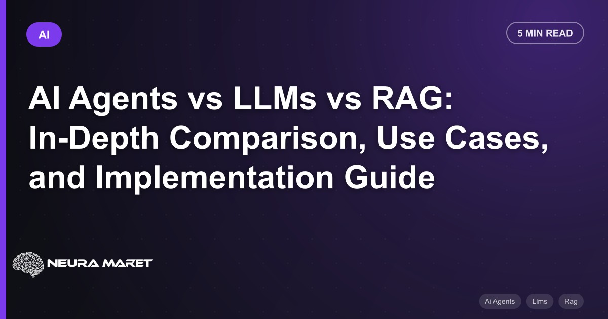 AI Agents vs LLMs vs RAG: In-Depth Comparison, Use Cases, and Implementation Guide