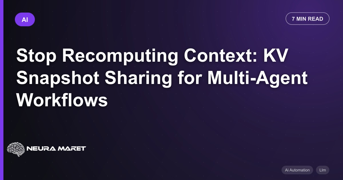 Stop Recomputing Context: KV Snapshot Sharing for Multi-Agent Workflows