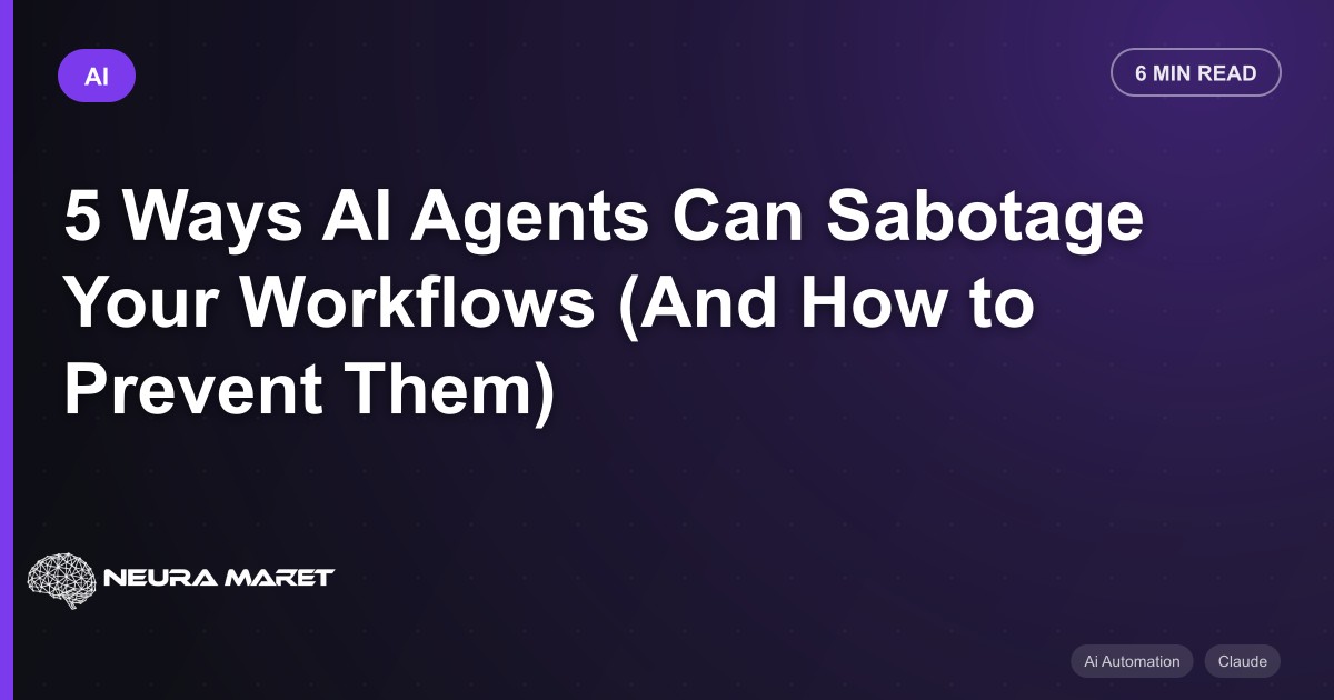5 Ways AI Agents Can Sabotage Your Workflows (And How to Prevent Them)