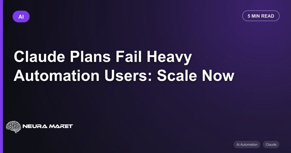 Claude Plans Fail Heavy Automation Users: Scale Now