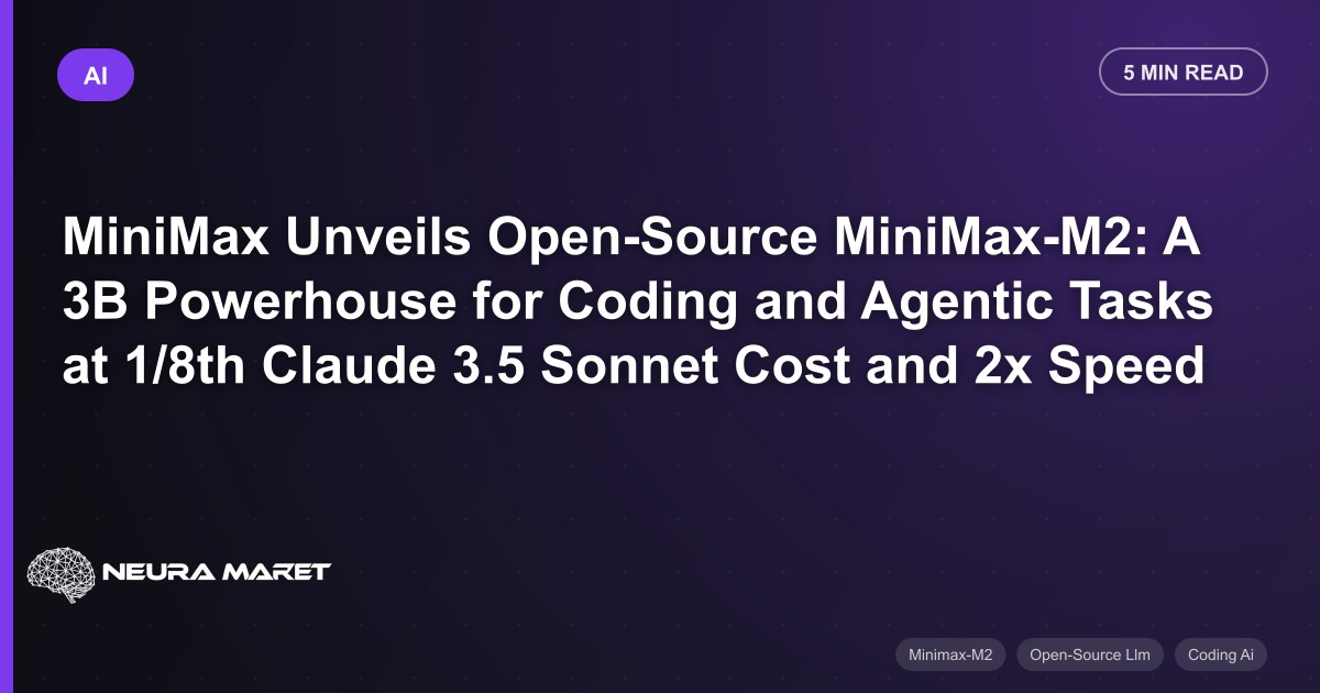MiniMax Unveils Open-Source MiniMax-M2: A 3B Powerhouse for Coding and Agentic Tasks at 1/8th Claude 3.5 Sonnet Cost and 2x Speed