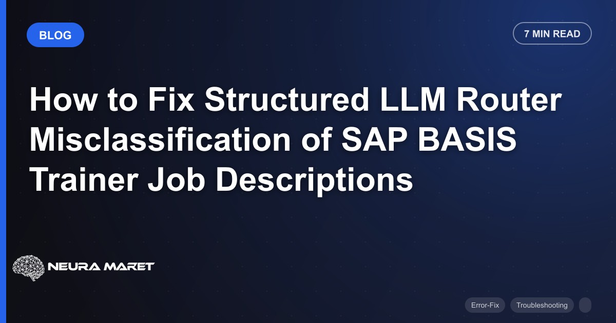 How to Fix Structured LLM Router Misclassification of SAP BASIS Trainer Job Descriptions