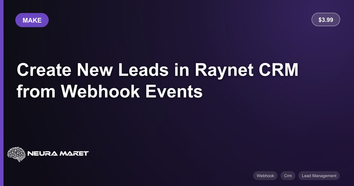 Create New Leads in Raynet CRM from Webhook Events - make Workflow ...