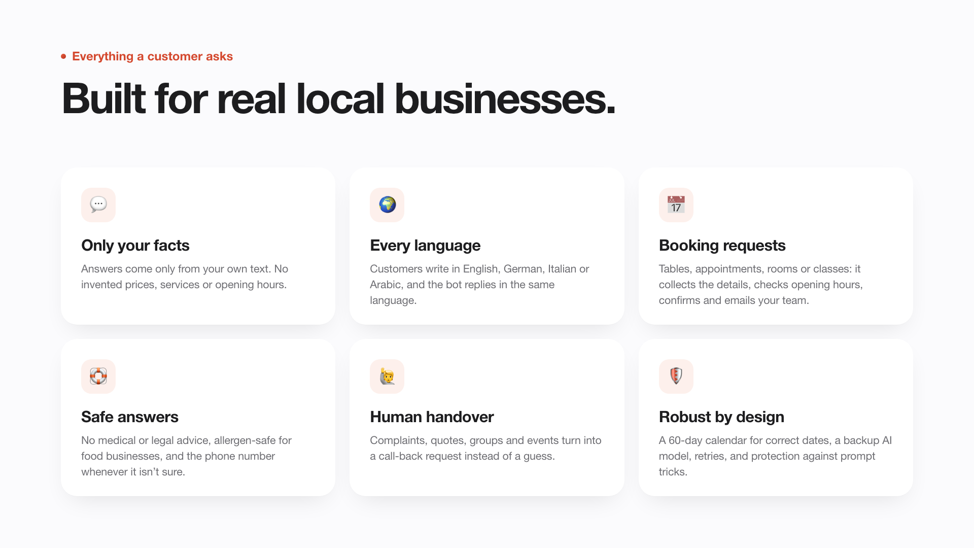 Local Business AI Chatbot: 24/7 Website Assistant with Booking Requests