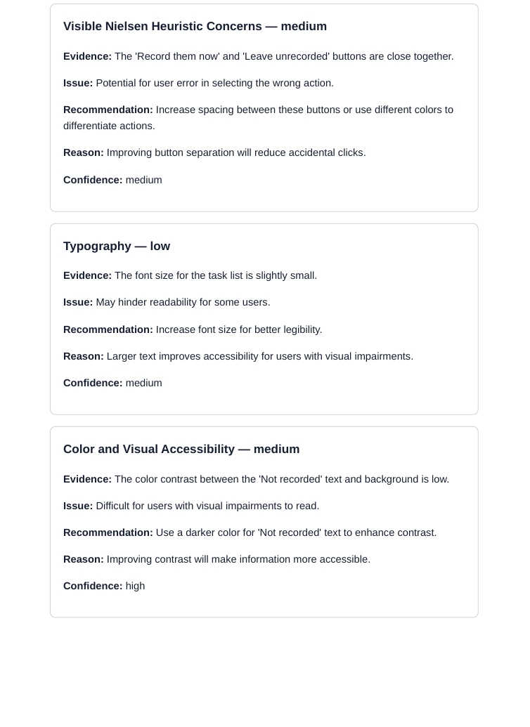 UI Screenshot UX Audit with PDF Report